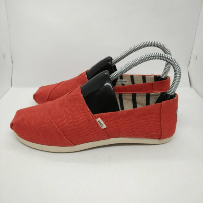 Toms Earthwise Alpargatas Womens Size 6 Red Shoes Loafers Casual Vegan Slip On