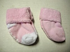 Socks/Booties, 2 Pairs, Girl, Pink, 0-3 Mos., Cuff Style, Brand New
