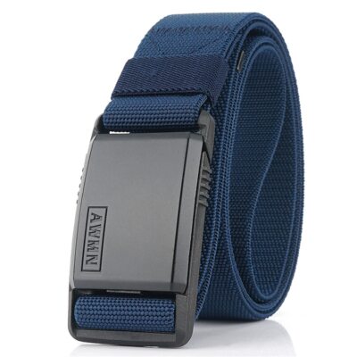New Nylon Belt Metal Magnetic Buckle Adjustable Belts For Men Military Combat Elastic Belts High Quality Wear-resistantBelts Deep grey 01 125cm