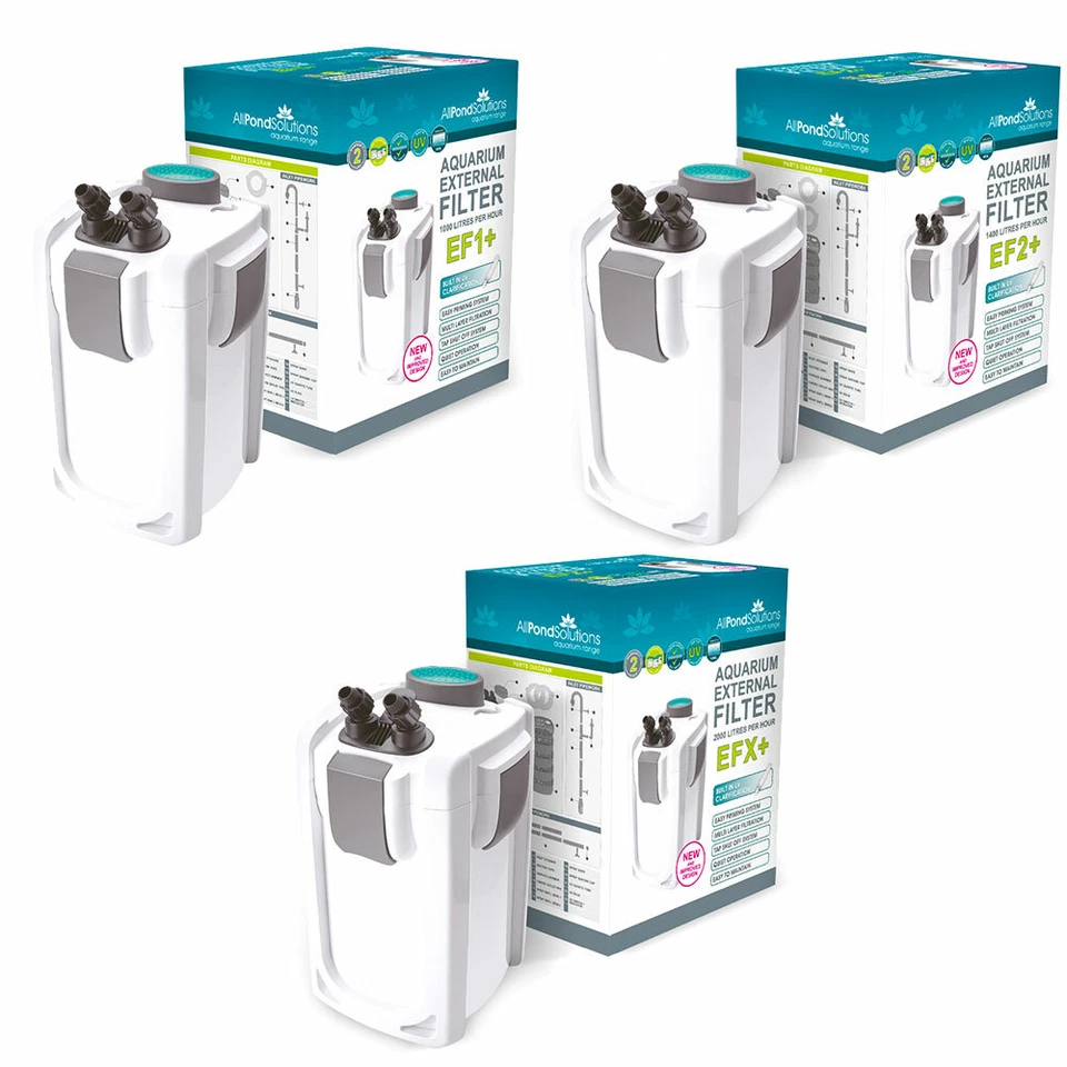 Aquarium Fish Tank External Filter - UV Steriliser / FREE Media - EF1+ EF2+ EFX+