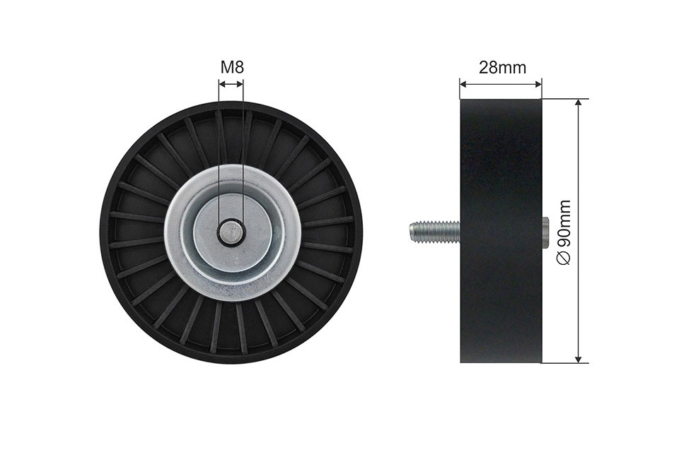 V-belt tensioner pulley Plastic RNK-ME-046 NTY for MERCEDES-BENZ C-CLASS T-Model - Image 8