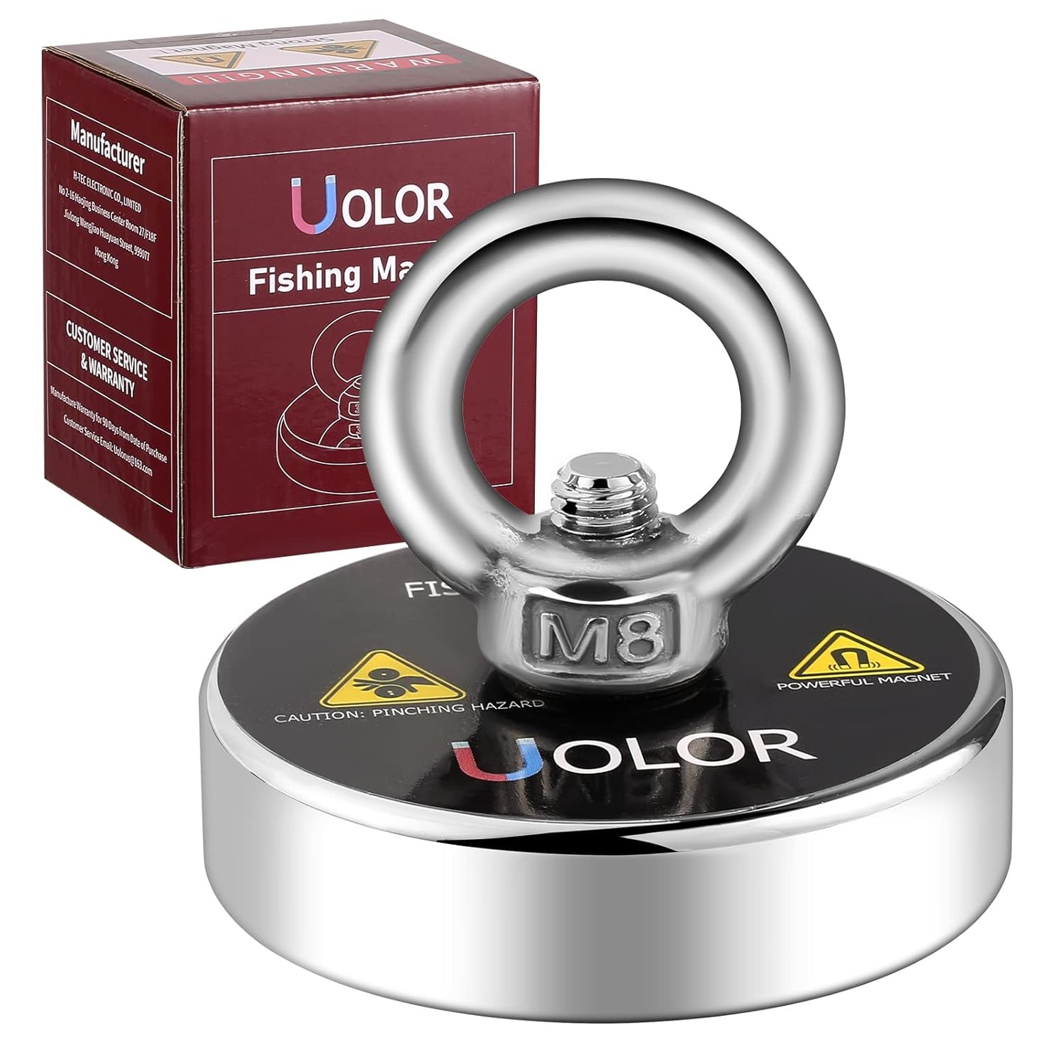 Uolor Fishing Magnet, 160 Kg (353 LB) Pull Force Super Strong Powerful Round Ne