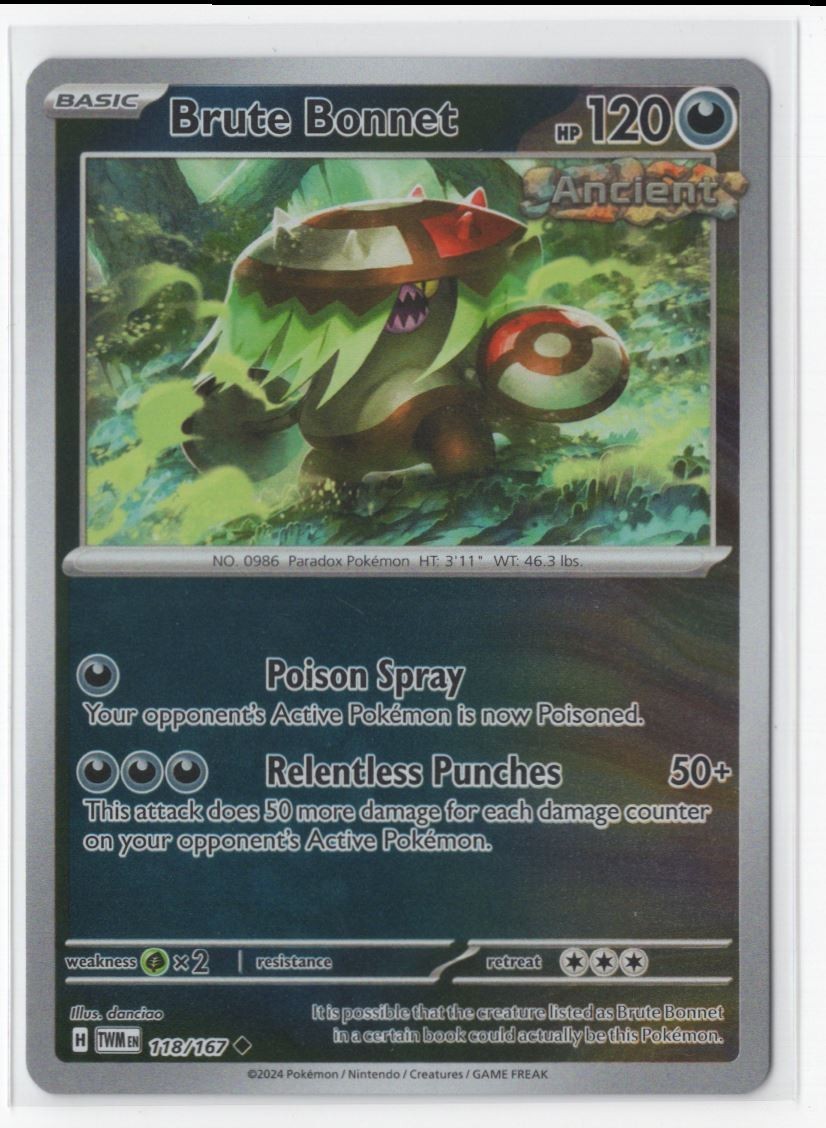 Pokemon Twilight Masquerade 118/167 Brute Bonnet Reverse Holo
