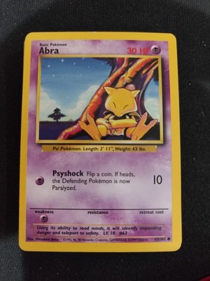 Pokémon Abra 43/102 Base Set Shadowless Unlimited - MP