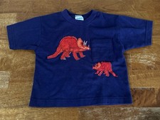 Youth Vintage Carter s Triceratops Dinosaur T Shirt Embroidered Made Usa 3t Blue