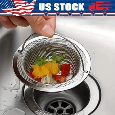 Kitchen Sink Strainer Large Wide Rim 4.5" Stainless Steel Mesh Drain Filter