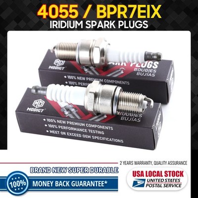 2Pcs Upgrade Iridium Spark Plugs 4055 BPR7EIX Fit For 1989-1990 Maserati 228i