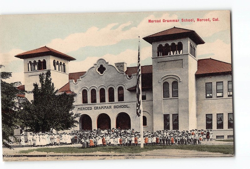Merced California CA Postcard 1907-1915 Merced Grammar School