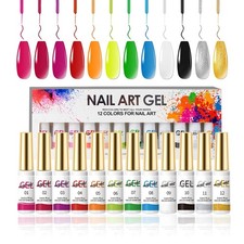 Gel Liner Nail Polish Gel Set Line Art DIY Nail Polish, Ultra-Fine Brush Head...