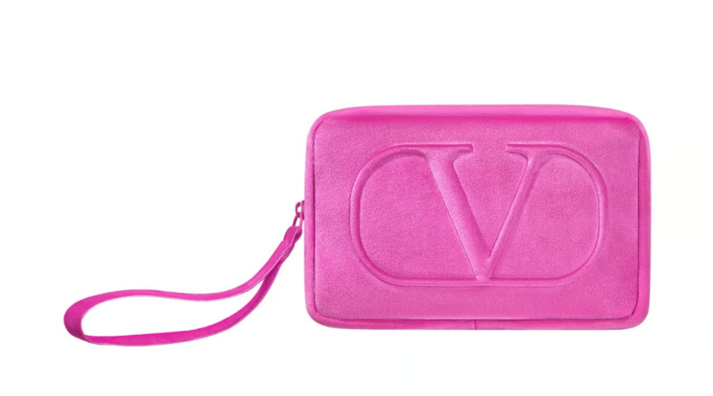 Valentino Beauty Pouch Soft Hot Pink travel Bag plush makeup