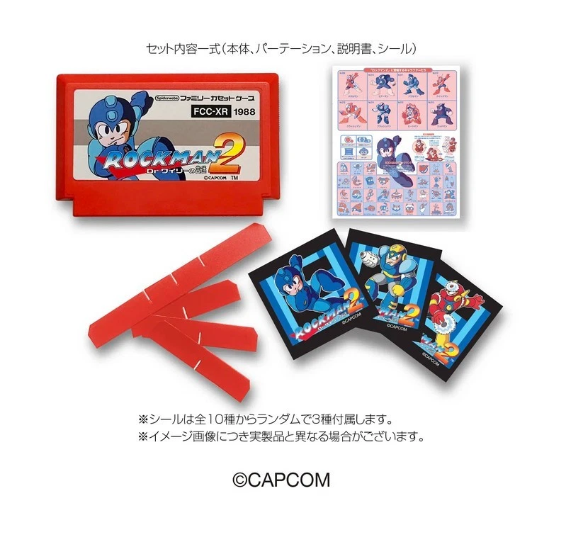 Rockman Mega Man 2 Family Cassette Case Capcom Japan New (Card Holder +Stickers) - Image 2 of 4