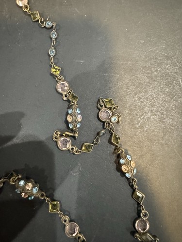 Vintage Sorrelli Crystal Bazel Long Necklace T/C - Picture 6 of 7