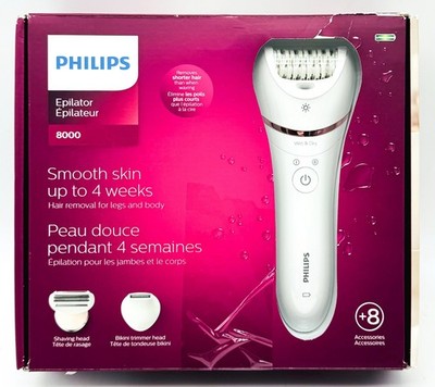 Philips Series 8000 Rechargeable Electric Epilator - White (BRE720/14) READ DESC