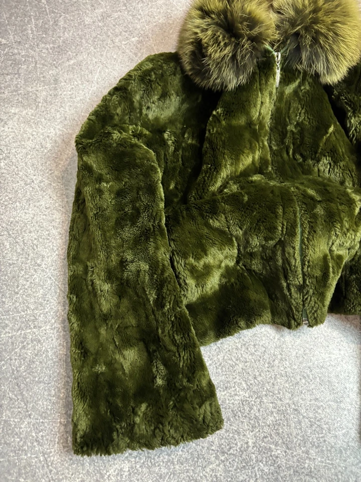 00s 0OPIO JAPONÉS ISSEY MIYAKE TIPO! CHAQUETA MOHAIR PIEL RECORTADA PEQUEÑA Foto 3 de 4