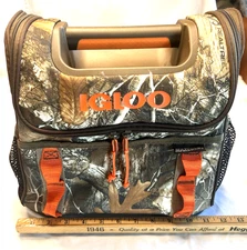Igloo MaxCold Camo Soft Cooler – Hard Bottom • Front Pocket • Side Mesh Pockets