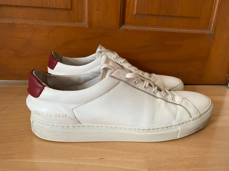 Common Projects Achilles Retro Low Trainers White Red UK 10 2257 44 0536 Sneaker - Image 3 of 4