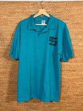 Vintage Anvil Teal Polo Shirt XL MADE IN USA Silvie's Triple D Chicago Bar
