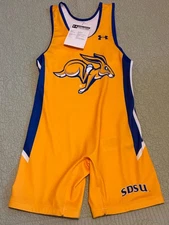 Under Armour SDSU Jackrabbits JAX Wrestling Armourfuse Singlet Men's Medium NWT