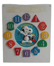 Vintage Snoopy Horologe Shape Clock Hasbro/Playskool USA