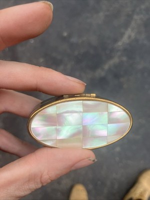 Vintage Max Factor  Hi Society   Mother Of Pearl Lipstick  Case Mirror 1950 s