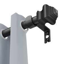 Adjustable Telescoping Curtain Rod Set Brackets Wall Mount Holders for Windows