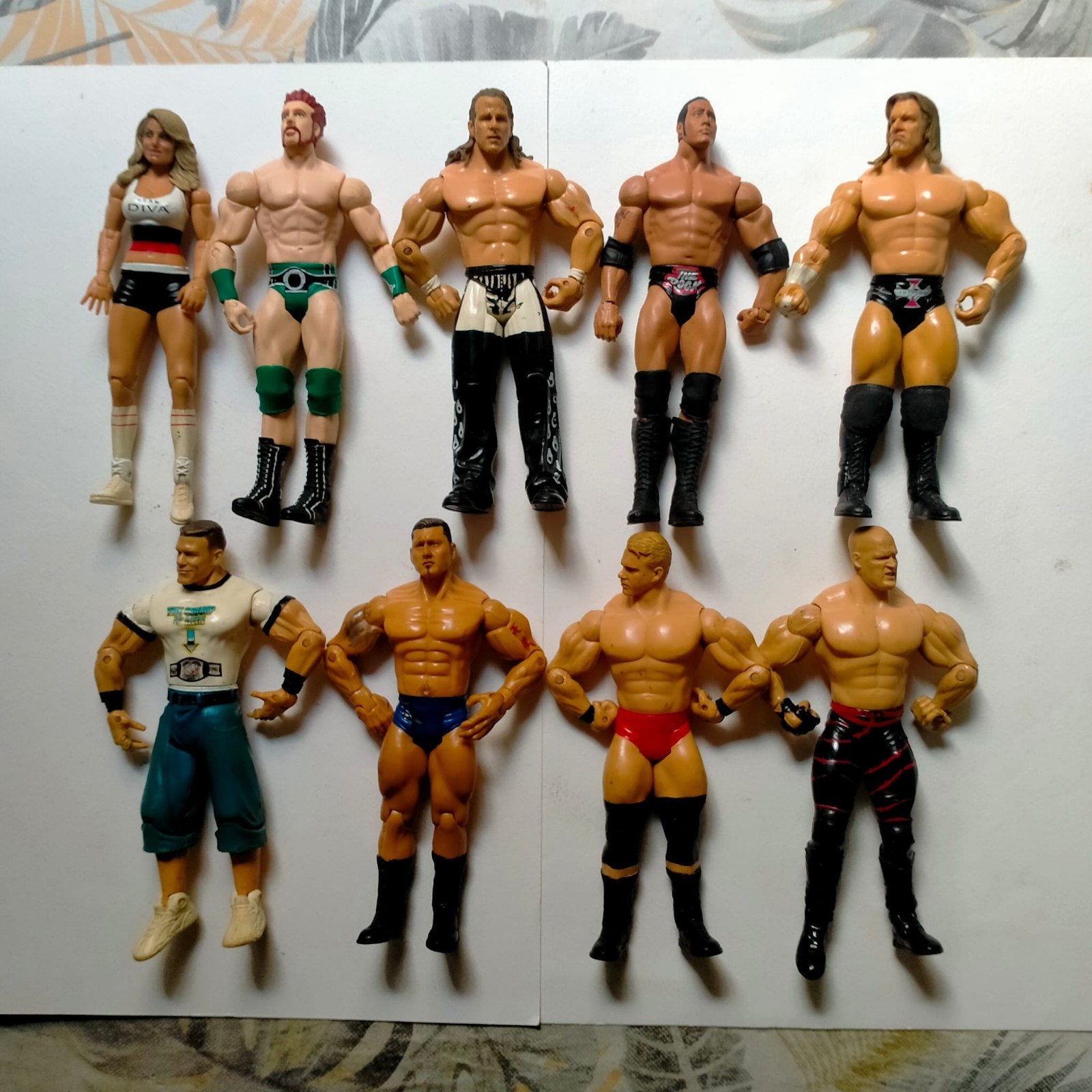 Lotto 9 Action Figure Wrestling Mattel & Jakks Pacific Rare Vintage Collezione