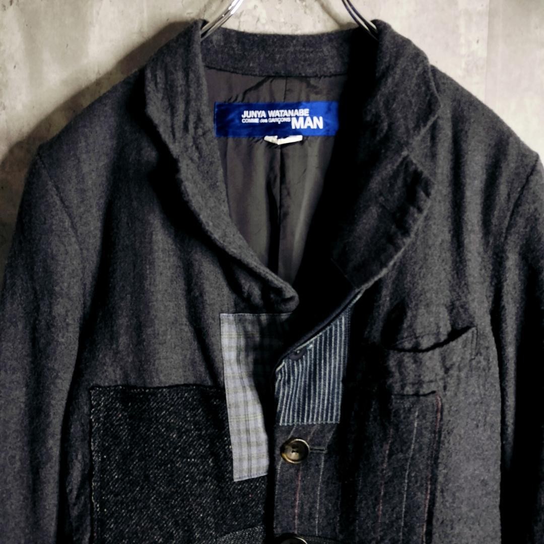 USED JUNYA WATANABE MAN FULLED PATCHWORK TAILORED… - image 4