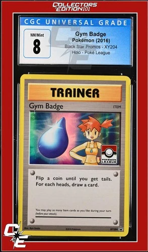 XY Black Star Promo Gym Badge XY204 Pokemon League CGC 8