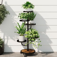 Bamworld Tall Plant Stand Metal Plant Stands with Wheels 5