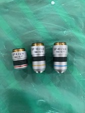 Lot of 3 Microscope Objective Lenses  4x  10x 40x