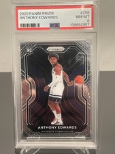 Panini 2020-21 Prizm Anthony Edwards Rookie Base RC PSA 8 Timberwolves #258