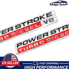 For Power Stroke Turbo Diesel Fender Side Nameplate Emblem Badge Chrome Set Of 2 For Power Stroke Turbo Diesel Fender Side Nameplate Emblem Badge Chrome Set Of 2