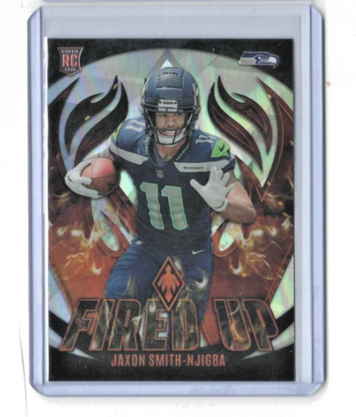 2023 Panini Phoenix Jaxon Smith-Njigba Fired Up Rookie Silver #FU-12 Seahawks RC