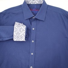 Robert Graham Shirt Mens XL Classic Cotton Paisley embossed baroque jacquard