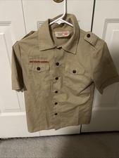 Boy Scout BSA UNIFORM Tan SHIRT Youth Medium Short Sleeve P44