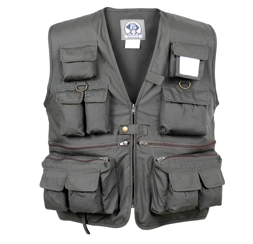 Rothco Men Size Medium Uncle Milty Travel Vest / Fishing Vest - Olive Drab - New