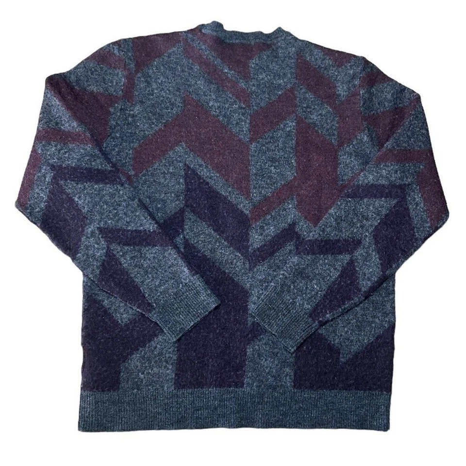 Suéter Calvin Klein Para Hombre Lg Hilo Italiano Lana Merino Negro Gris Rayas Foto 2 de 4