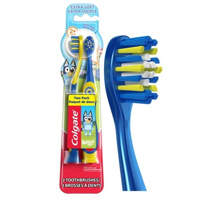 Colgate Bluey Extra Soft Toothbrush for Kids, Kids 2 Count,
