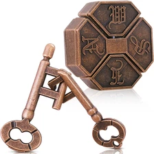 2 Pcs Metal Brain Teaser 3D Steel Puzzle Interlocking IQ Logic Education Smart P