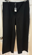 NWT Eileen Fisher Black Wide F/L Trouser Washable Flex Ponte Pant 198 1X