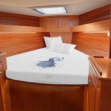 V Berth Mattress Protector - Fitted Style Ultra Soft Terry Cotton - 100 Wate...