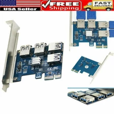 4-port PCI-E to USB Adapter PCI-E X1 to USB 3.0 Riser Card Extender Board Mining