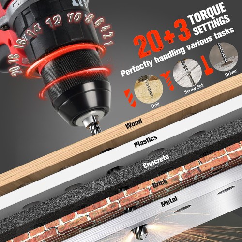 Trapano avvitatore senza fili brushless 3/8 pollici per batteria Milwaukee M18 18V SOLO STRUMENTO - Foto 8 di 14