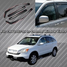 In-Channel Rain Sun Guards Vent Visor Window Deflectors Fits Honda CRV 2007-2011