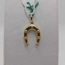 CIONDOLO PORTAFORTUNA FERRO DI CAVALLO IN ORO GIALLO 18KT  1,1 GRAMMI (7713)