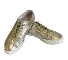 Claudia Ghizzani Trainers Gold Low Top Lace Ups Joe UK 5 EU 38