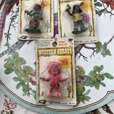 3 NIP Vintage Gordy International Western Heroes Series Figures Cowboy Braves