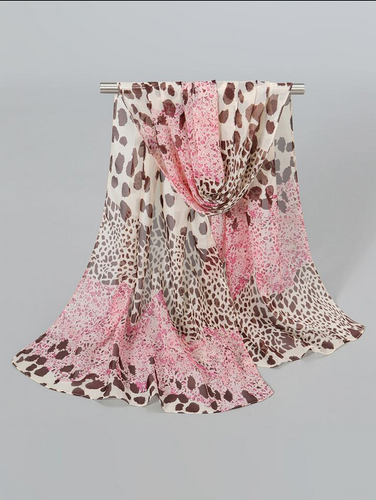 Womens 150cm x 50cm Pink Leopard Print Bandana Head Square Scarf Hair Loss DV786 - Picture 5 of 10