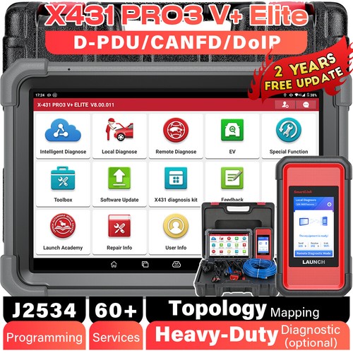 LAUNCH X431 PRO3 V+ ELITE PRO5 OBD2 dispositivo de diagnóstico lector J2534 programación