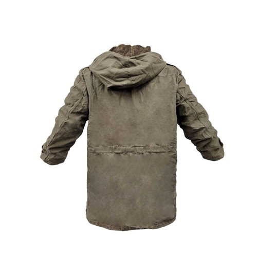 German Parka Original Army Surplus Military Winter Warm Fleece Hooded Coat Olive - Picture 3 of 7